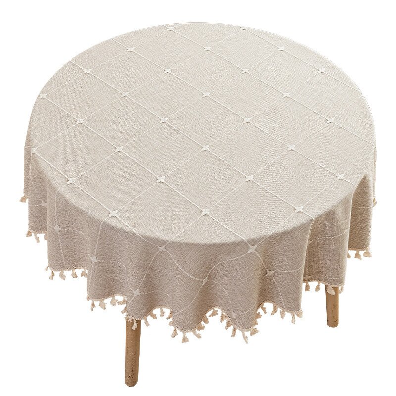 Dining Tablecloth Factory - Jacquard Waterproof Round Home Tablecloth