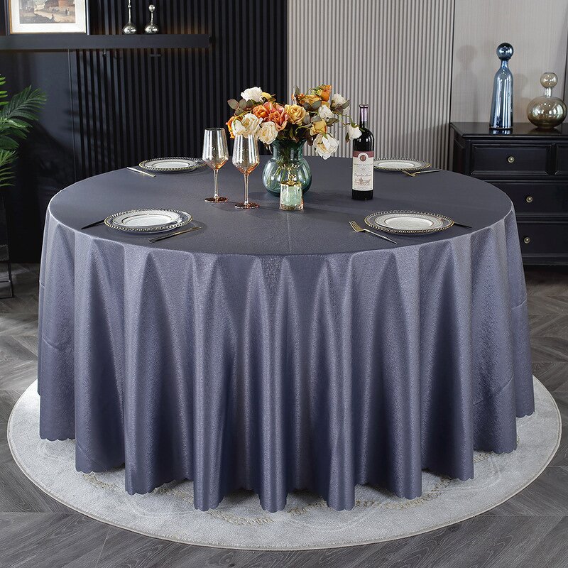 Tablecloth Factory - Washable Waterproof Round PU Table Cover