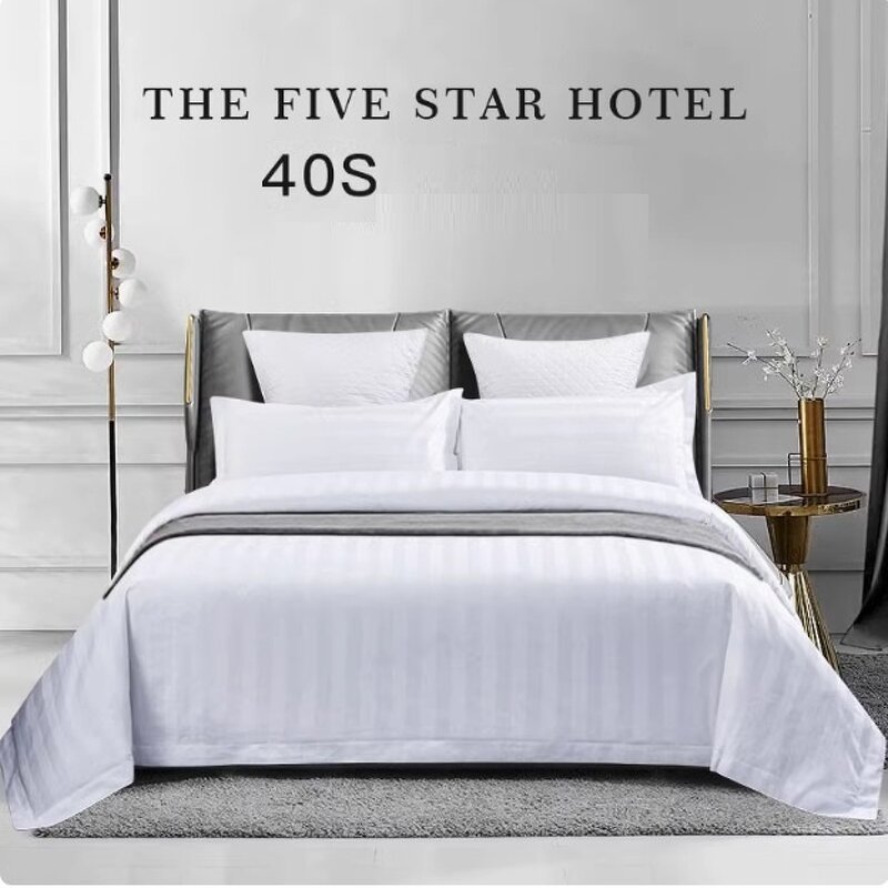 Hotel Linen Set Factory - 60 White Sateen Five-Star Bed Set