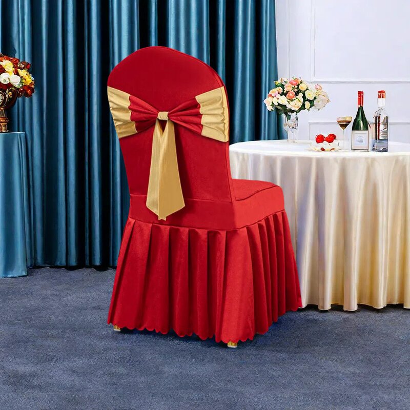 Chair Cover Set Factory - Universal Pleated Wedding Chair Cover