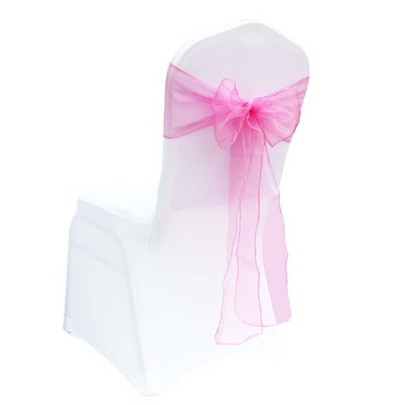 Chair Sash Factory - Glass Gauze Chair Back Flower Bow Tie