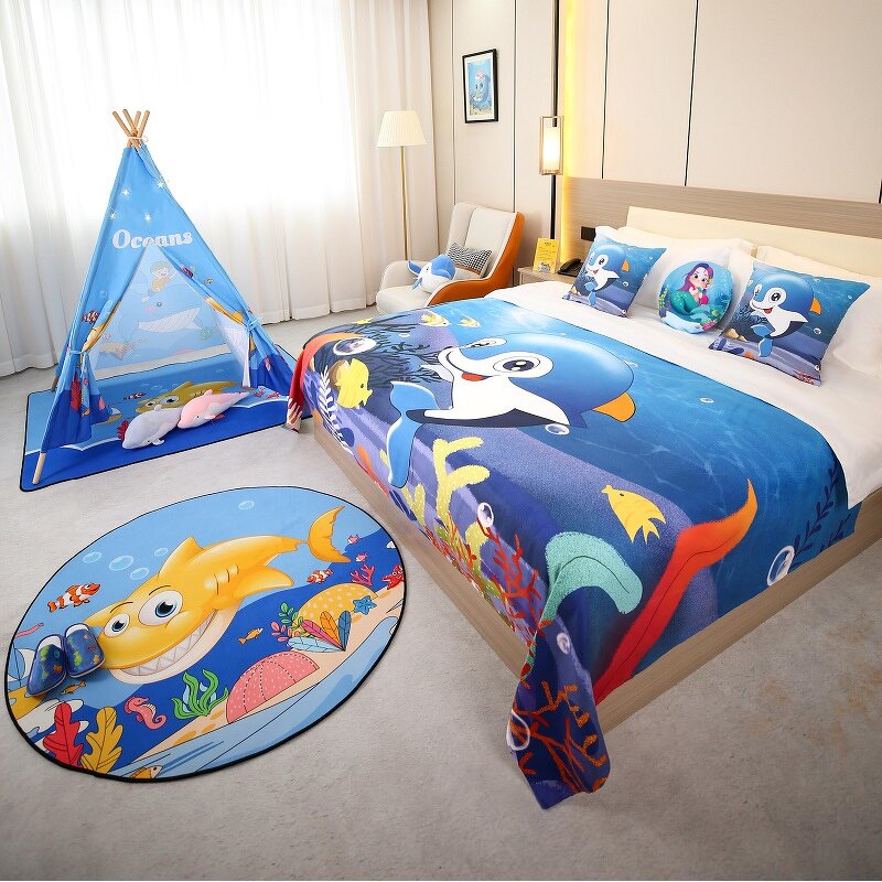 Bed Cover Factory - Printed Hotel Children's Room Bed Cover