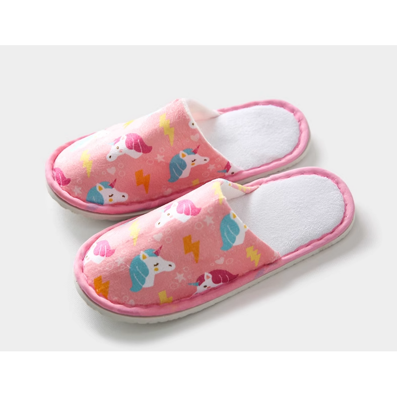 Hotel Slippers Factory - Pink Cartoon Family Room Disposable Slippers