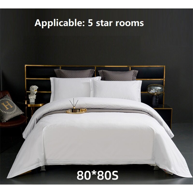 Hotel Linen Set Factory - 60 White Sateen Five-Star Bed Set