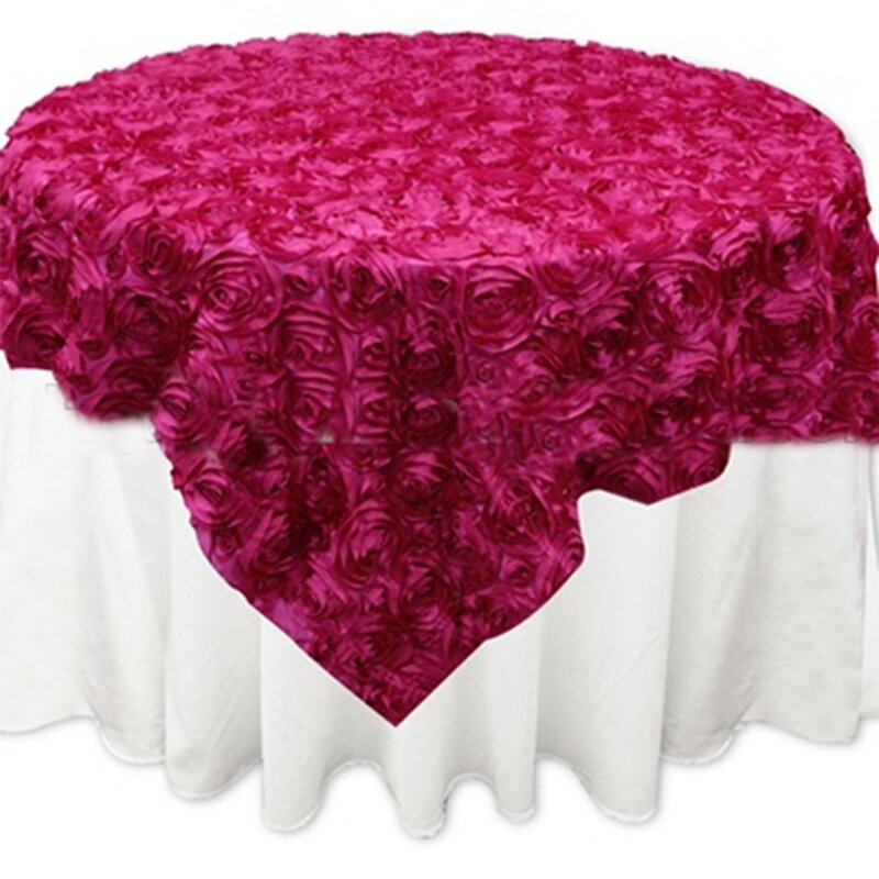 Satin Table Cloth Factory - Fancy Rosette Decorative Tablecloth