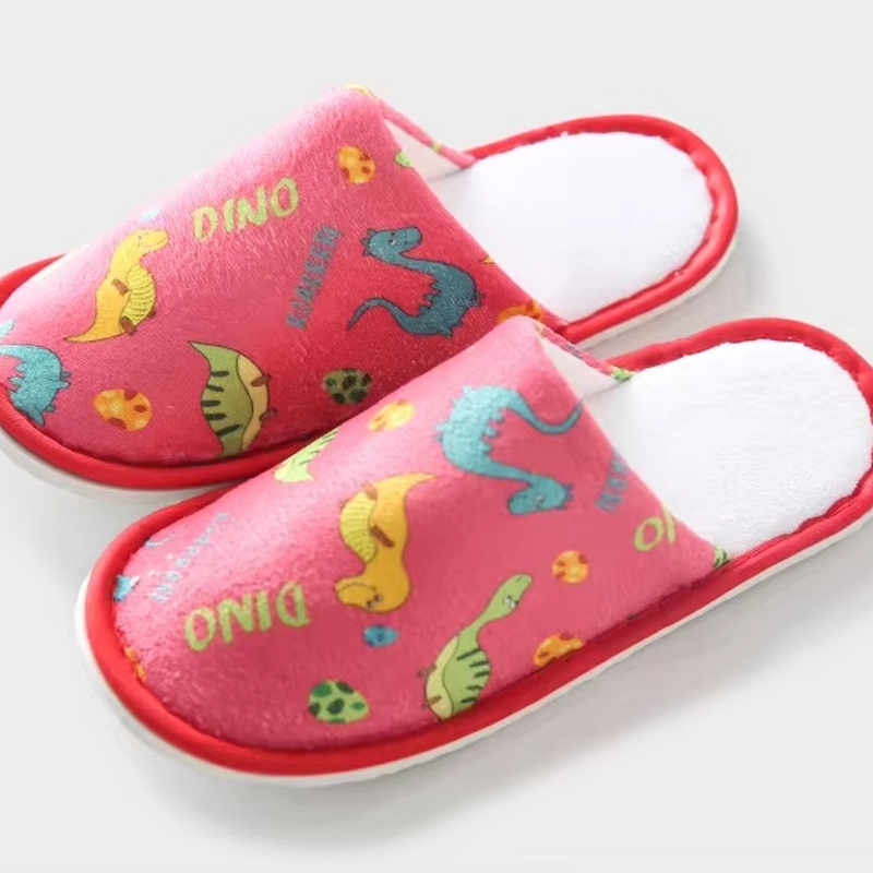 Hotel Slippers Factory - Pink Cartoon Family Room Disposable Slippers
