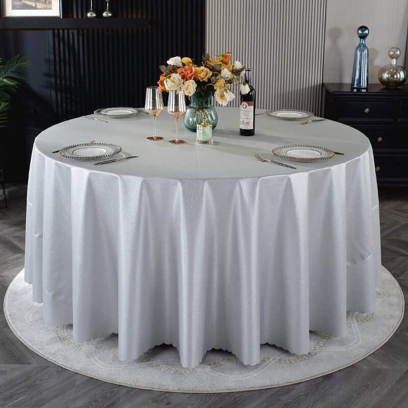 Tablecloth Factory - Washable Waterproof Round PU Table Cover