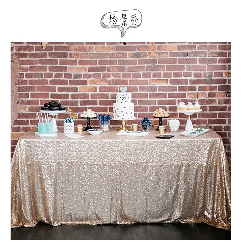 Sequin Tablecloth Factory - 72-Inch Gold Embroidered Wedding Cover