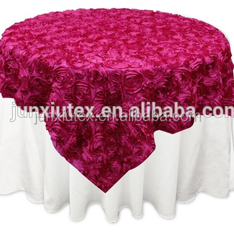 Satin Table Cloth Factory - Fancy Rosette Decorative Tablecloth