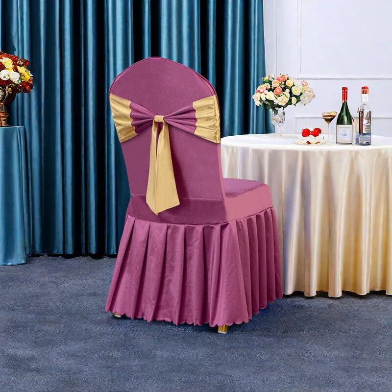 Chair Cover Set Factory - Universal Pleated Wedding Chair Cover