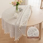 Dining Tablecloth Factory - Jacquard Waterproof Round Home Tablecloth