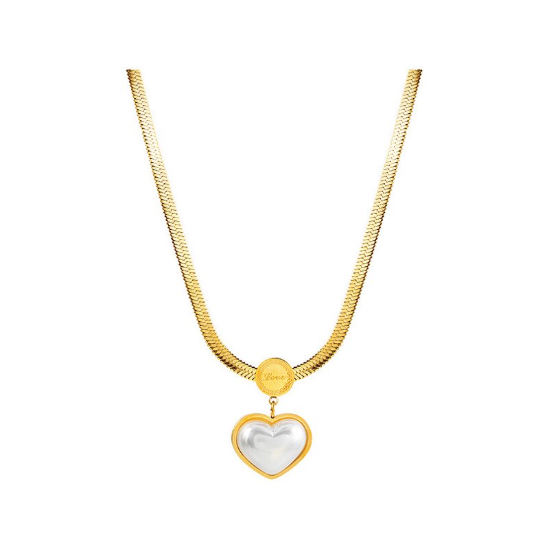 Jewelry Set Factory - Stainless Steel Heart Pendant Snake Chain