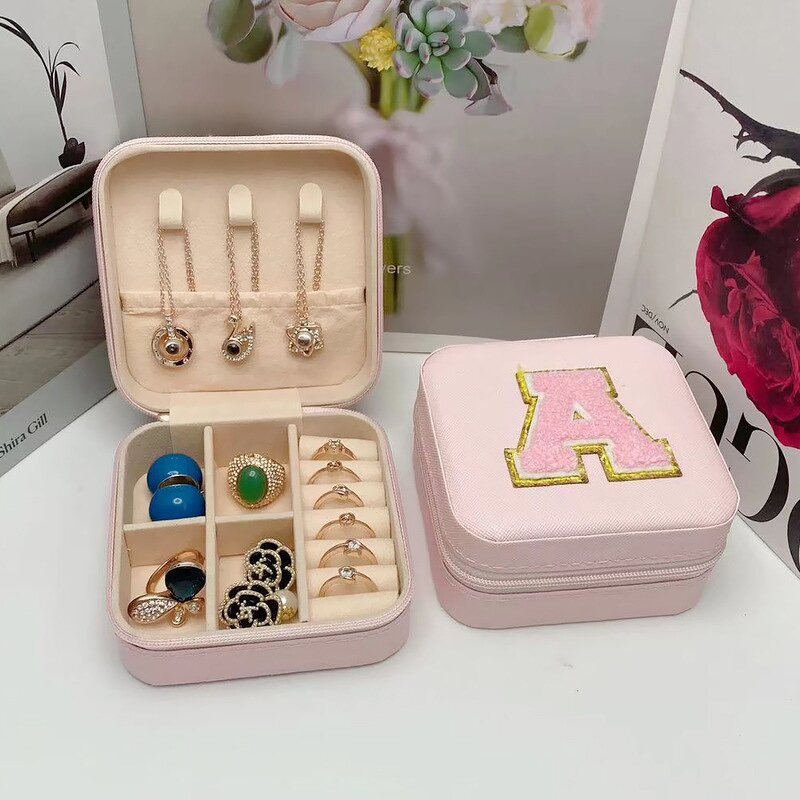 Jewelry Box Factory - Letter Pink Single Layer Travel Storage Box