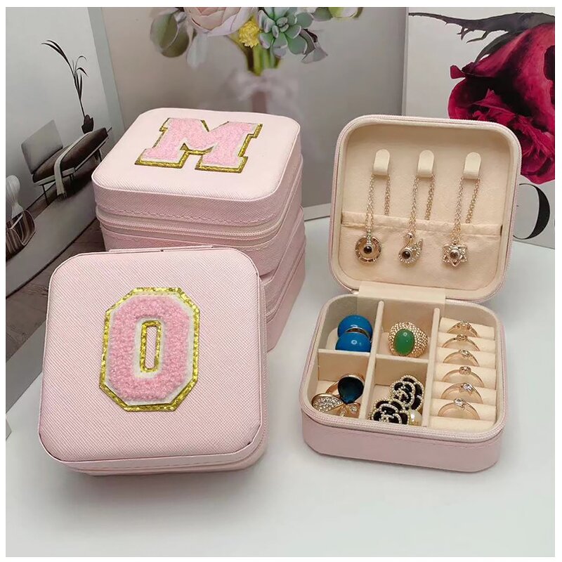 Jewelry Box Factory - Letter Pink Single Layer Travel Storage Box