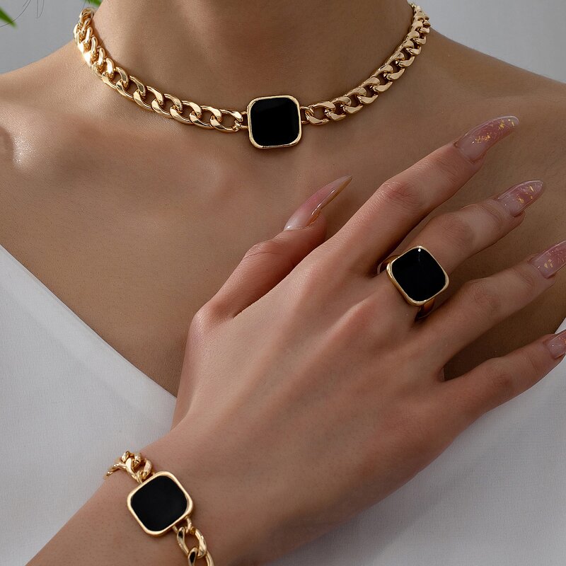 Necklace Set Factory - 18K Gold Plated Oil Dripping Cuban Chain