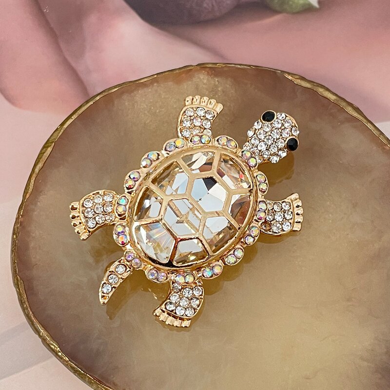 Brooch Factory - Diamond Animal Turtle Rhinestone Brooch Pin