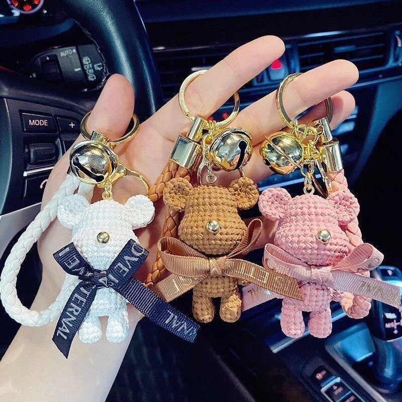 Keychain Factory - Cute Knitted Bear Doll Wallet Pendant