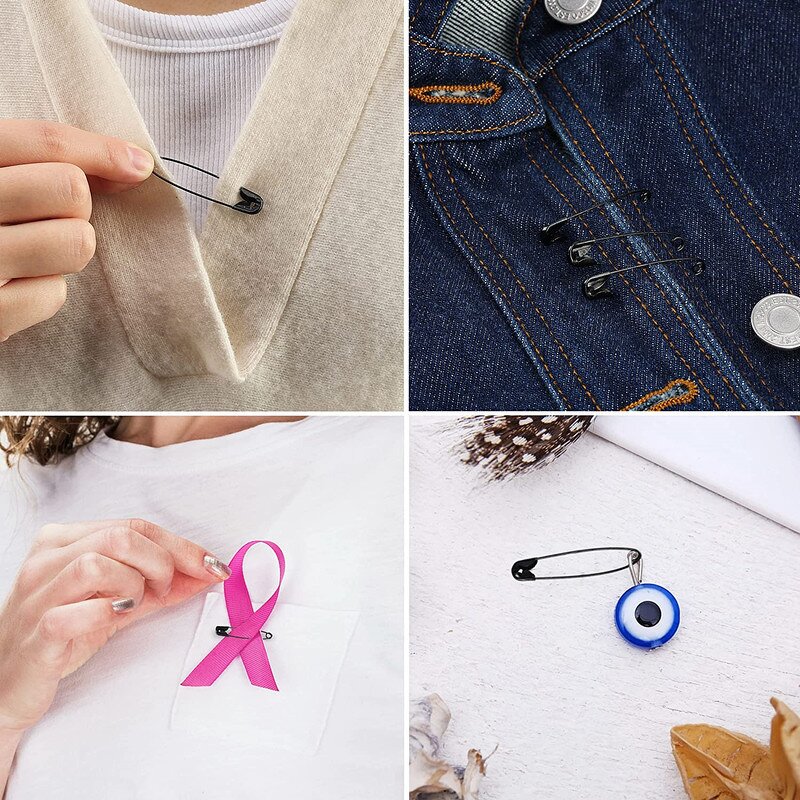 Safety Pins Factory - 300pcs Silver Multi Size Pin Set