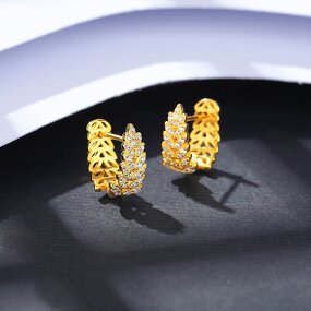 925 Earrings Factory - Leaf Shaped Wood Grain Silver Pendant