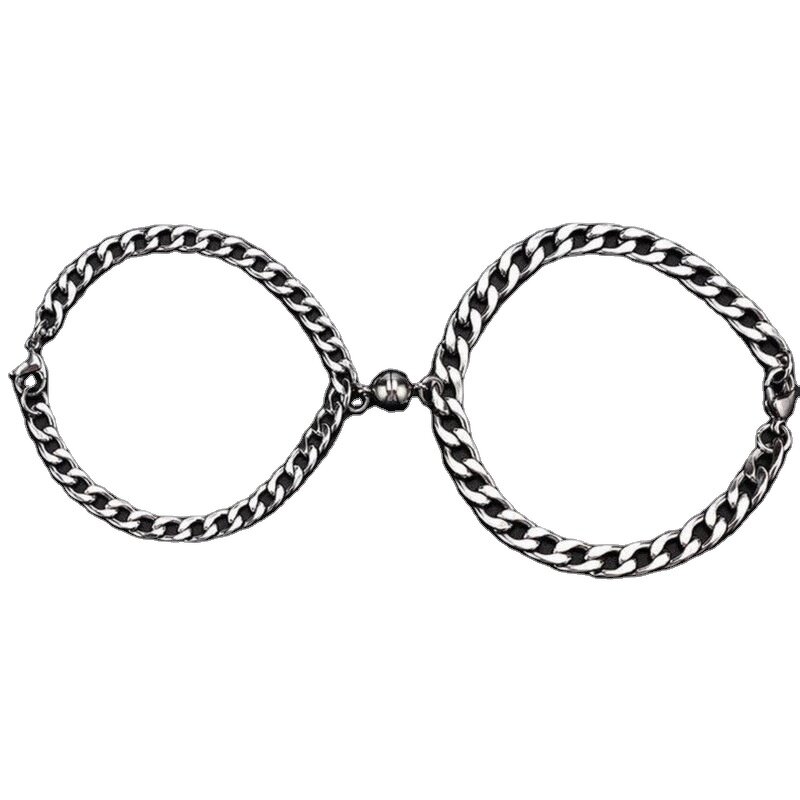Couple Cuff Bracelet Factory - Attractive Heart Magnet Cuff