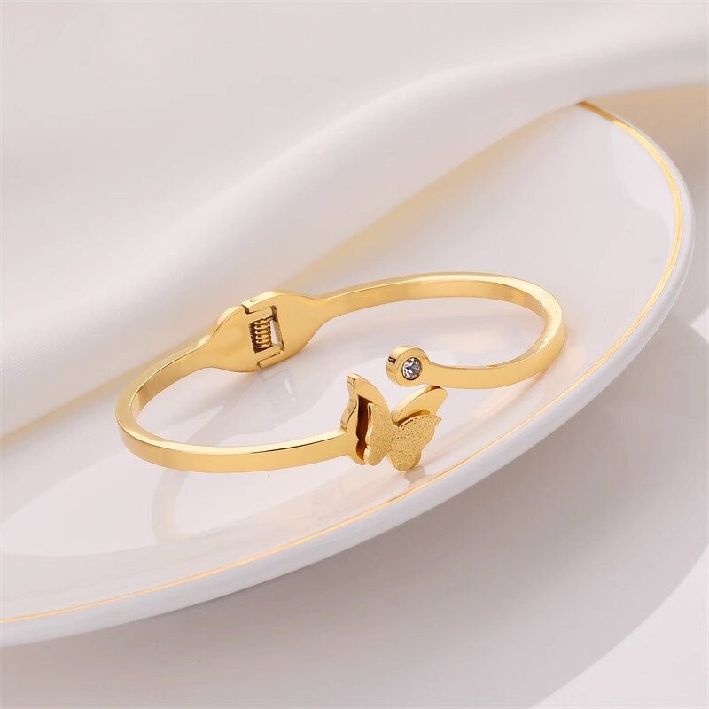 Jewelry Set Factory - 18K Gold Plated Frosted butterfly Set