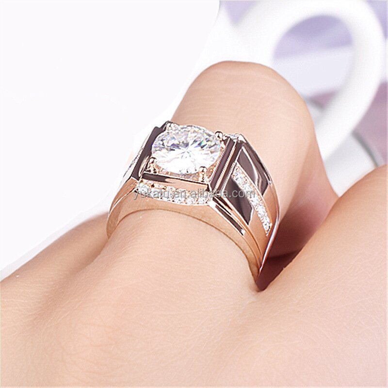 Metal Ring Factory - Luxury Men's 18K Zircon Adjustable Ring