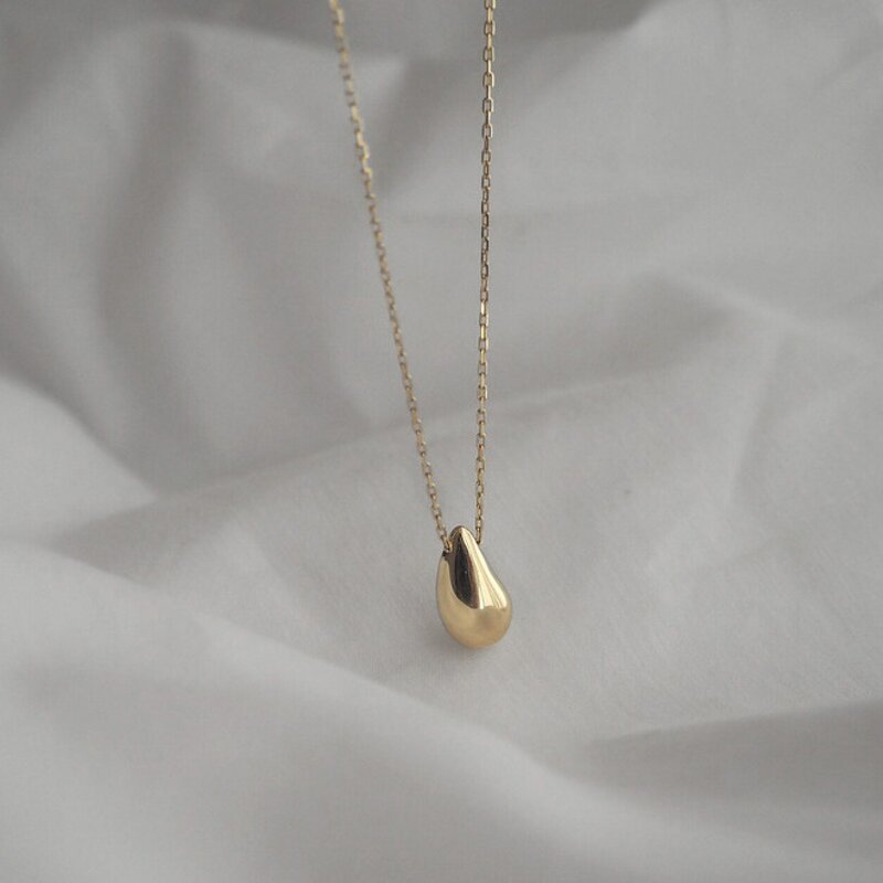 Necklace Factory - 14K Gold Plated Dainty Pear Pendant