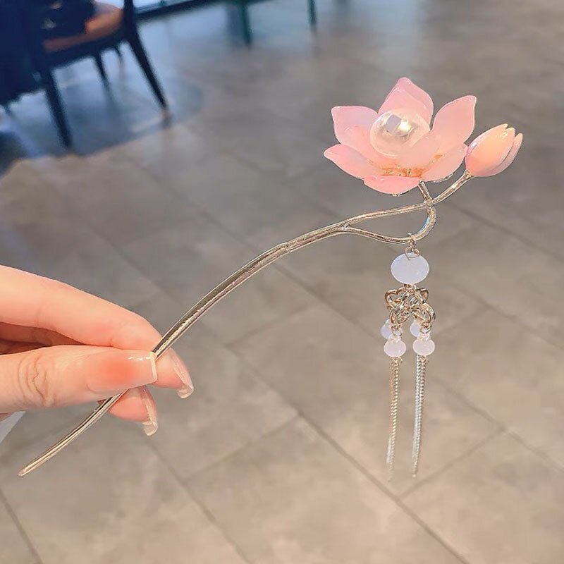 Hair Sticks Factory - Luminous Lotus Lantern Tassel Metal