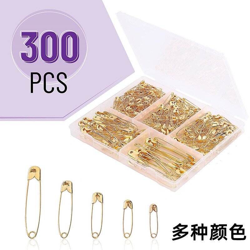 Safety Pins Factory - 300pcs Silver Multi Size Pin Set