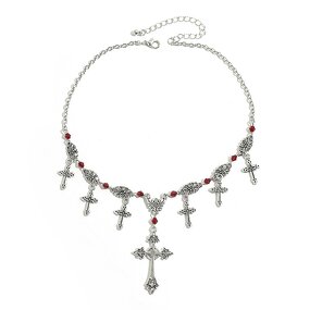 Gothic Necklace Factory - Hip Hop Cross Pendant Dark Clavicle Chain