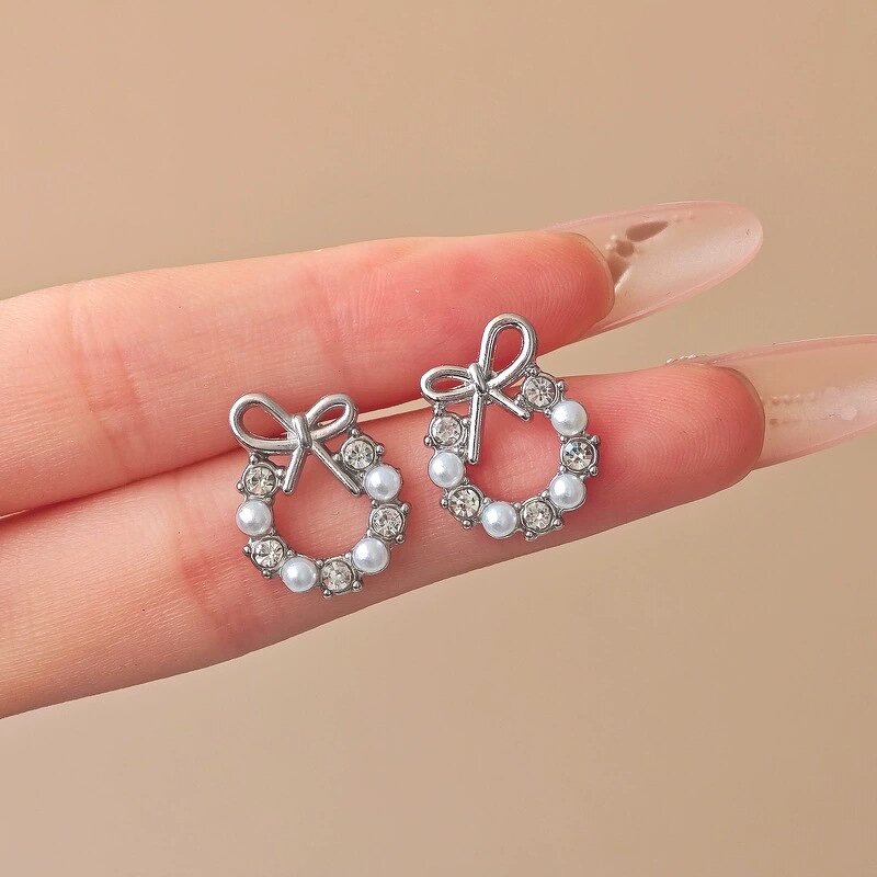 Crystal Earrings Factory - Purple Pink Flower Korean Alloy