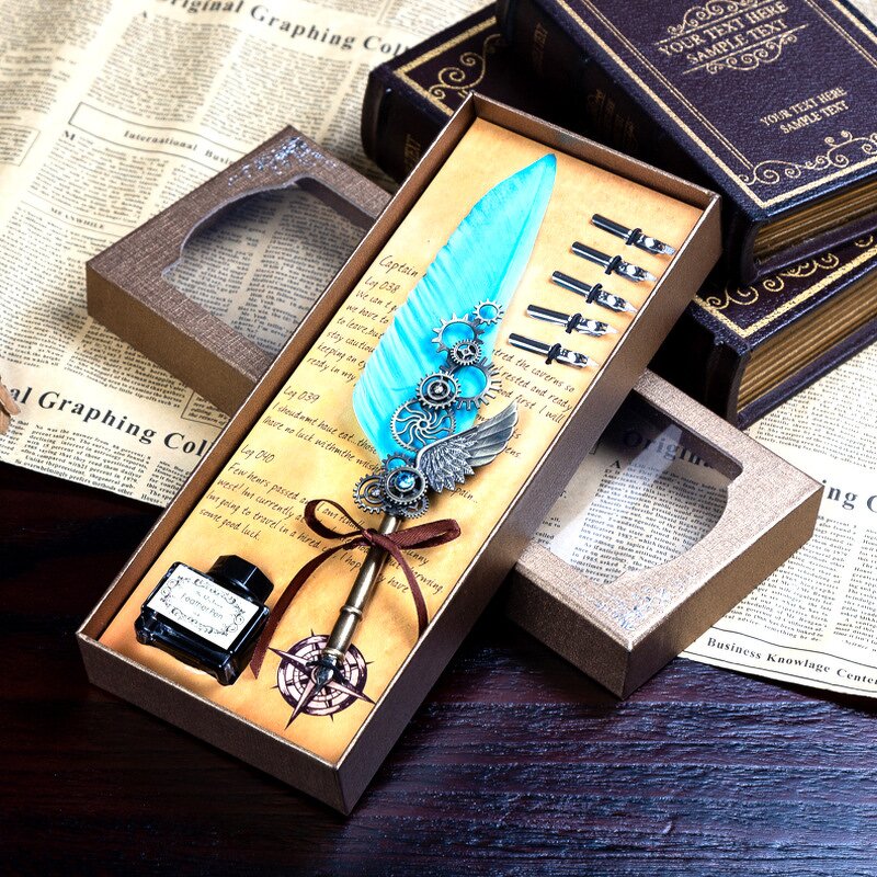 Fountain Pen Set Factory - Wholesale Vintage Feather Pen Set