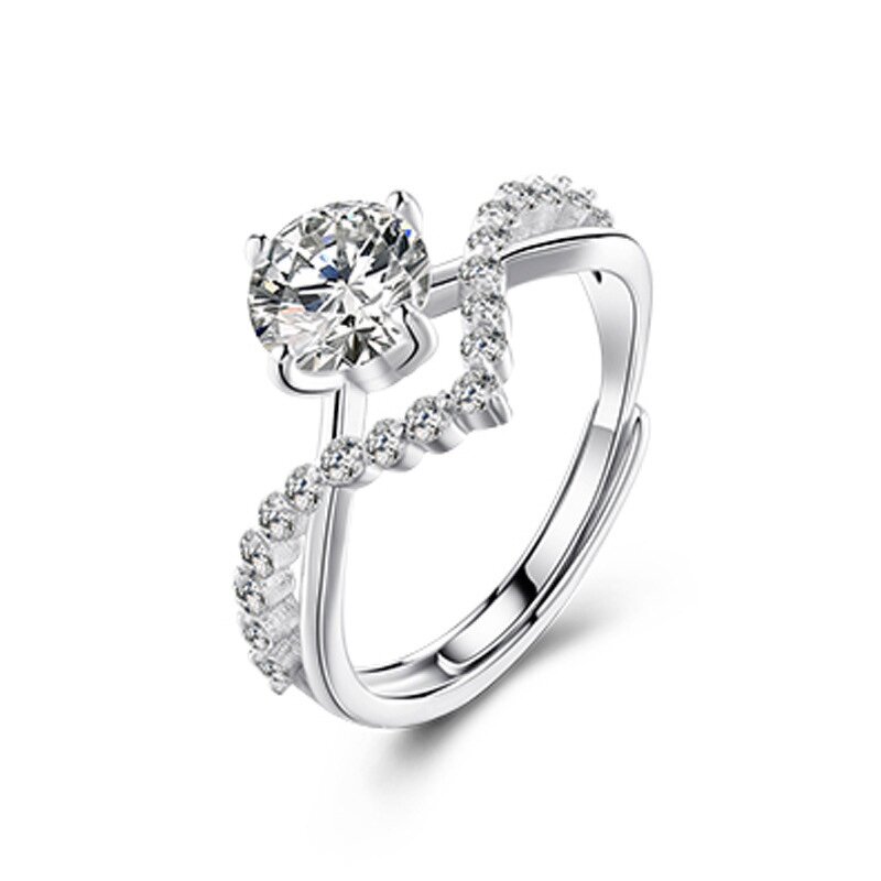 Couple Rings Factory - High-Grade Diamond Open Adjustable Set