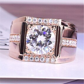 Metal Ring Factory - Luxury Men's 18K Zircon Adjustable Ring