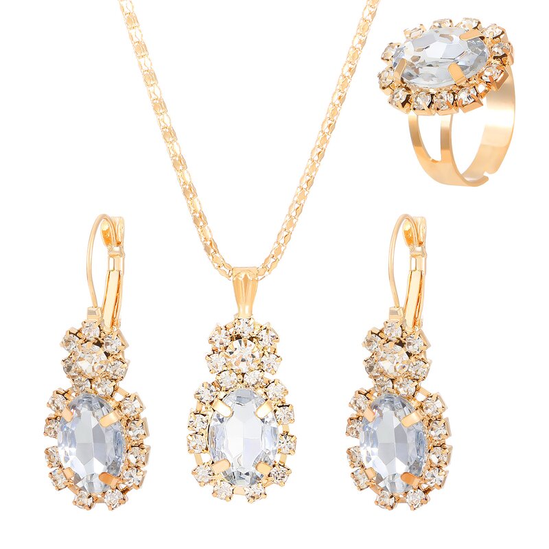 Bridal Jewelry Set Factory - Sparkling Multi-color Teardrop Set