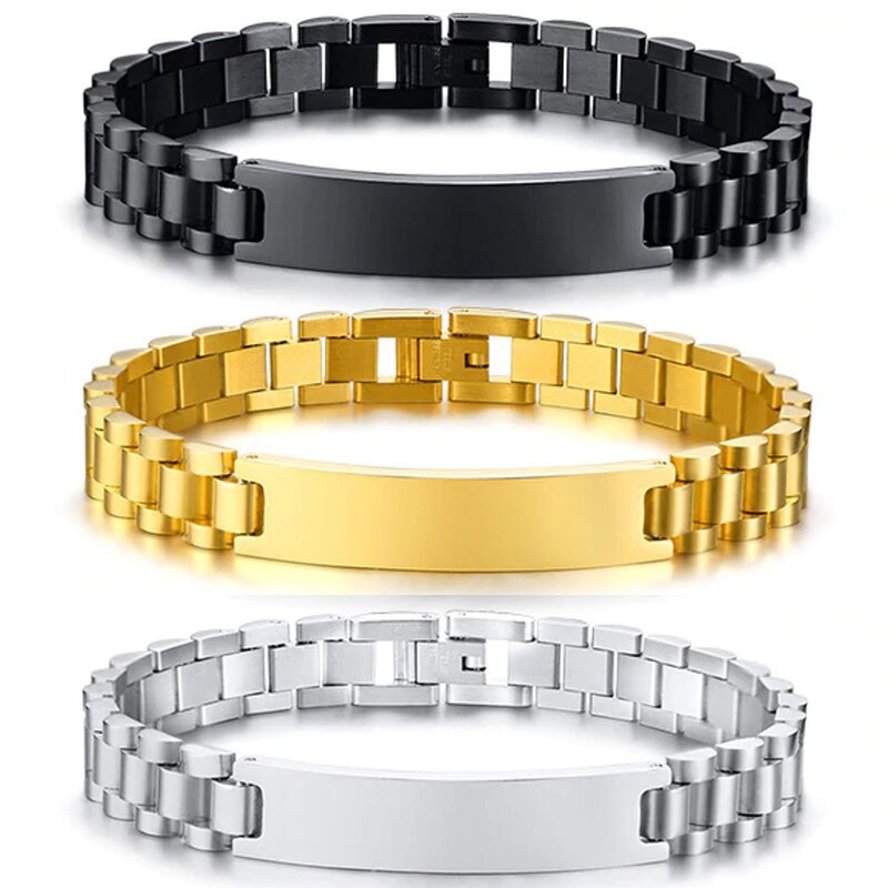 Men's Bracelet Factory - Luxury Stainless Steel Carved Writing