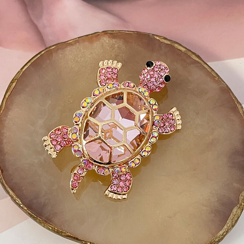 Brooch Factory - Diamond Animal Turtle Rhinestone Brooch Pin