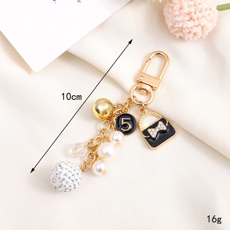 Keychain Factory - Pearl Bow Bear Cute Gift Keychain