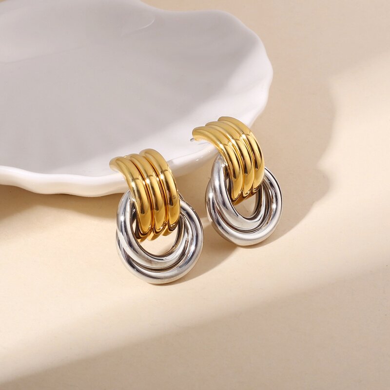 Tassel Earrings Factory - European Metal Temperament Circle