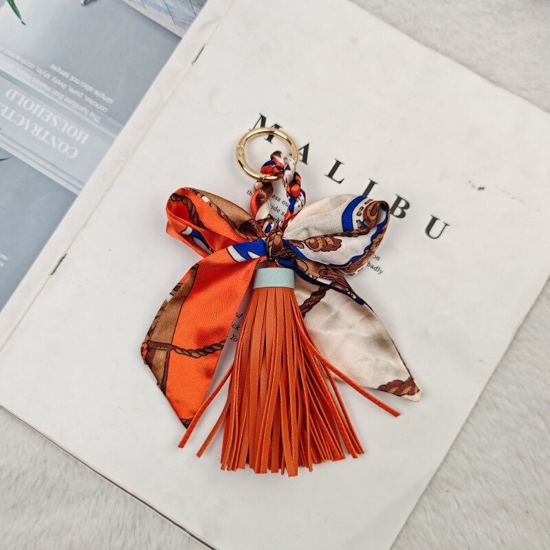Bag Pendant Factory - Silk Ribbon Bow Tassel Keychain