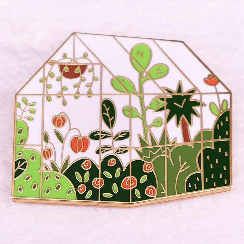 Greenhouse Brooch Factory - Plant Flower Greenhouse Decorative Pin