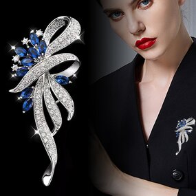 Brooch Factory - Elegant Crystal Vintage Flower Brooch Pin