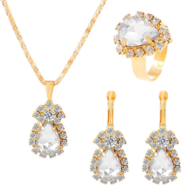 Bridal Jewelry Set Factory - Sparkling Multi-color Teardrop Set