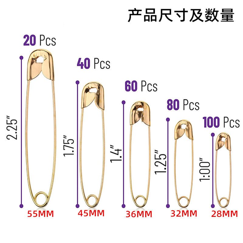 Safety Pins Factory - 300pcs Silver Multi Size Pin Set