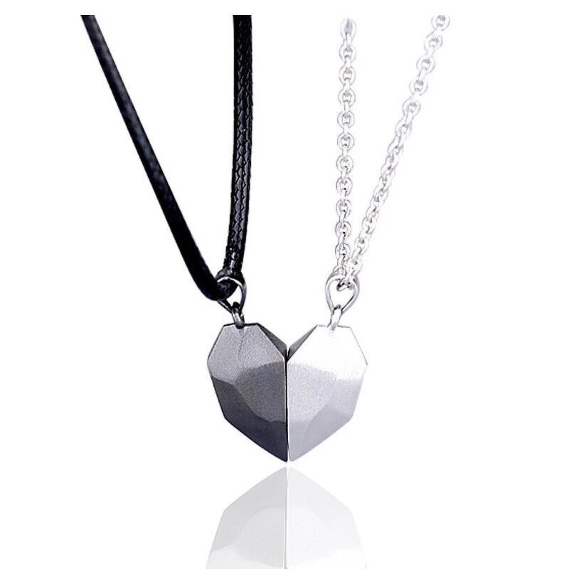 Couple Necklace Factory - Magnet Wishing Stone Heart Necklace