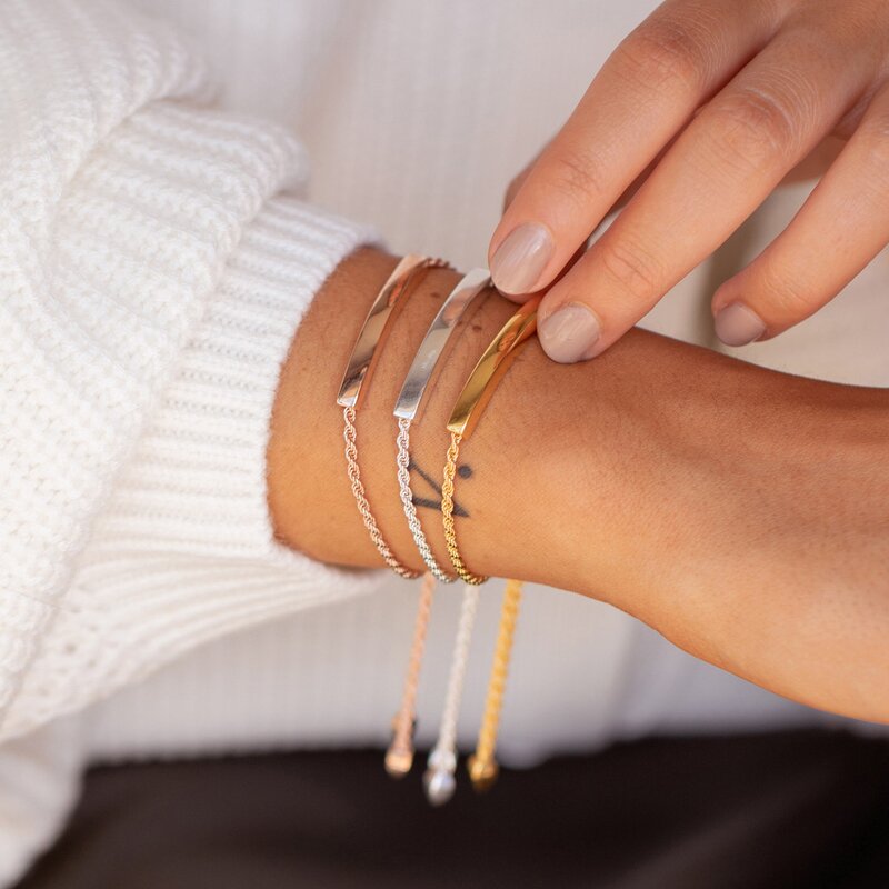 Bracelet Factory - Adjustable Stainless Steel Twists Chain