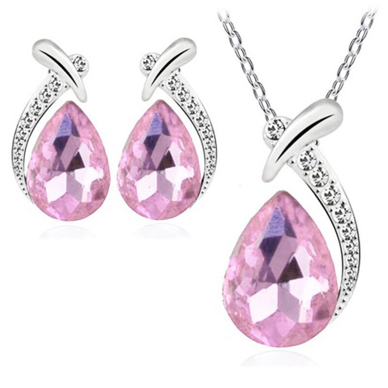 Necklace Set Factory - Austrian Crystal Large Zircon Pendant Set