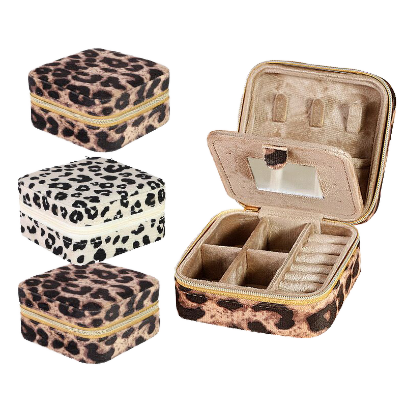 Jewelry Box Factory - Portable Leopard Print PU Leather Organizer