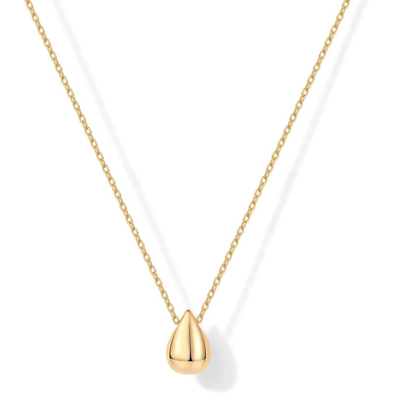 Necklace Factory - 14K Gold Plated Dainty Pear Pendant