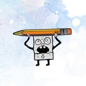 Metal Badge Factory - Creative Holding Pencil Cartoon Alloy Pin